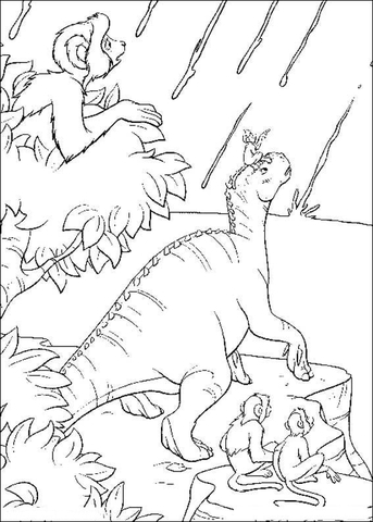 Aladar Is Looking At The Mteorite Fall In The Sky Coloring Page